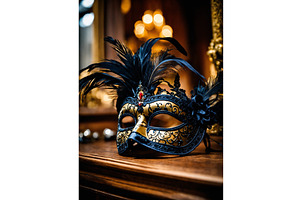Black lace mask for masquerade, an Object Illustration by yanadjana