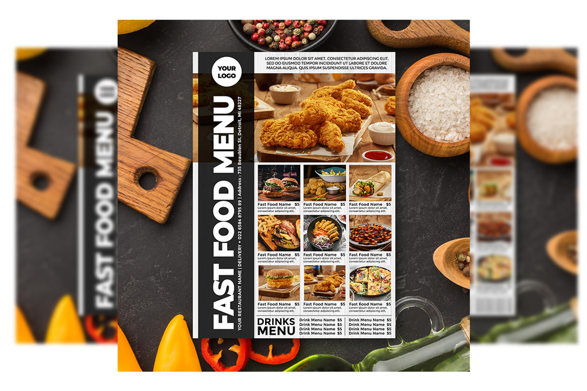 Restaurant Flyer Menu, a Flyer Template by imadeDesign (Photo 1 of 3)