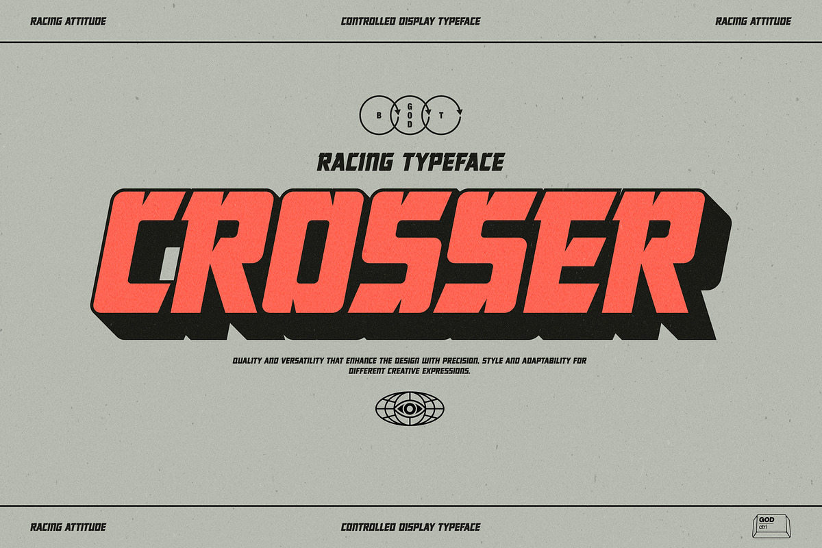 Crosser Display Typeface, a Sans Serif Font by God Control (Photo 1 of 9)