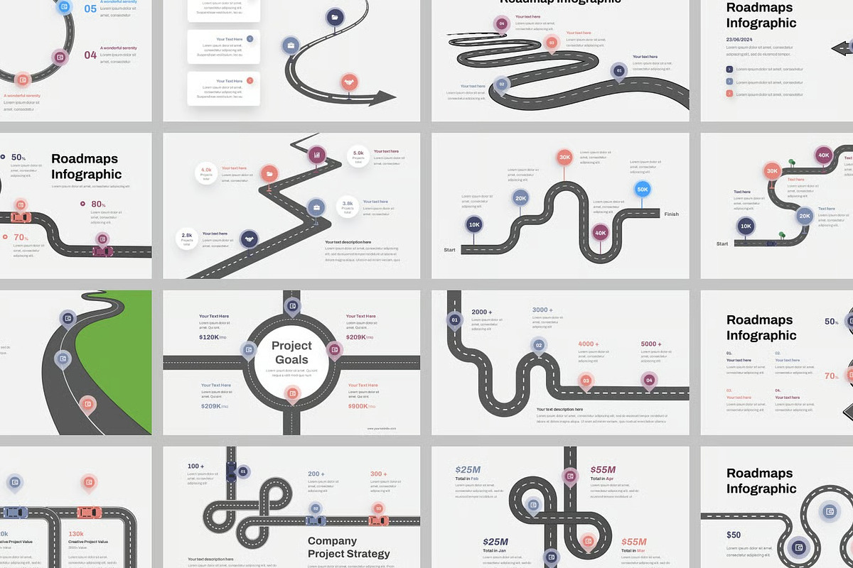 Roadmaps Infographic Powerpoint, a Presentation Template by Fit-tee (Photo 2 of 2)