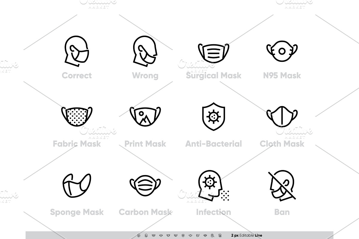 Protective Medical Face Mask icon, an Object Graphic by theungsys