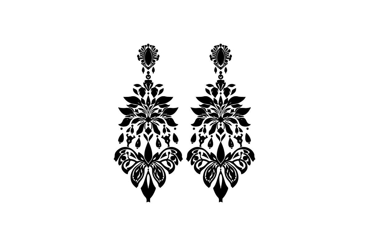 Vintage Filigree Earring SVG Bundle, an Object Graphic by jahid234 (Photo 5 of 13)