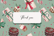 CHERRY CHRISTMAS watercolor pattern, a Seasonal Illustration by Yuliia Lashevska (Thumbnail 10 of 10)