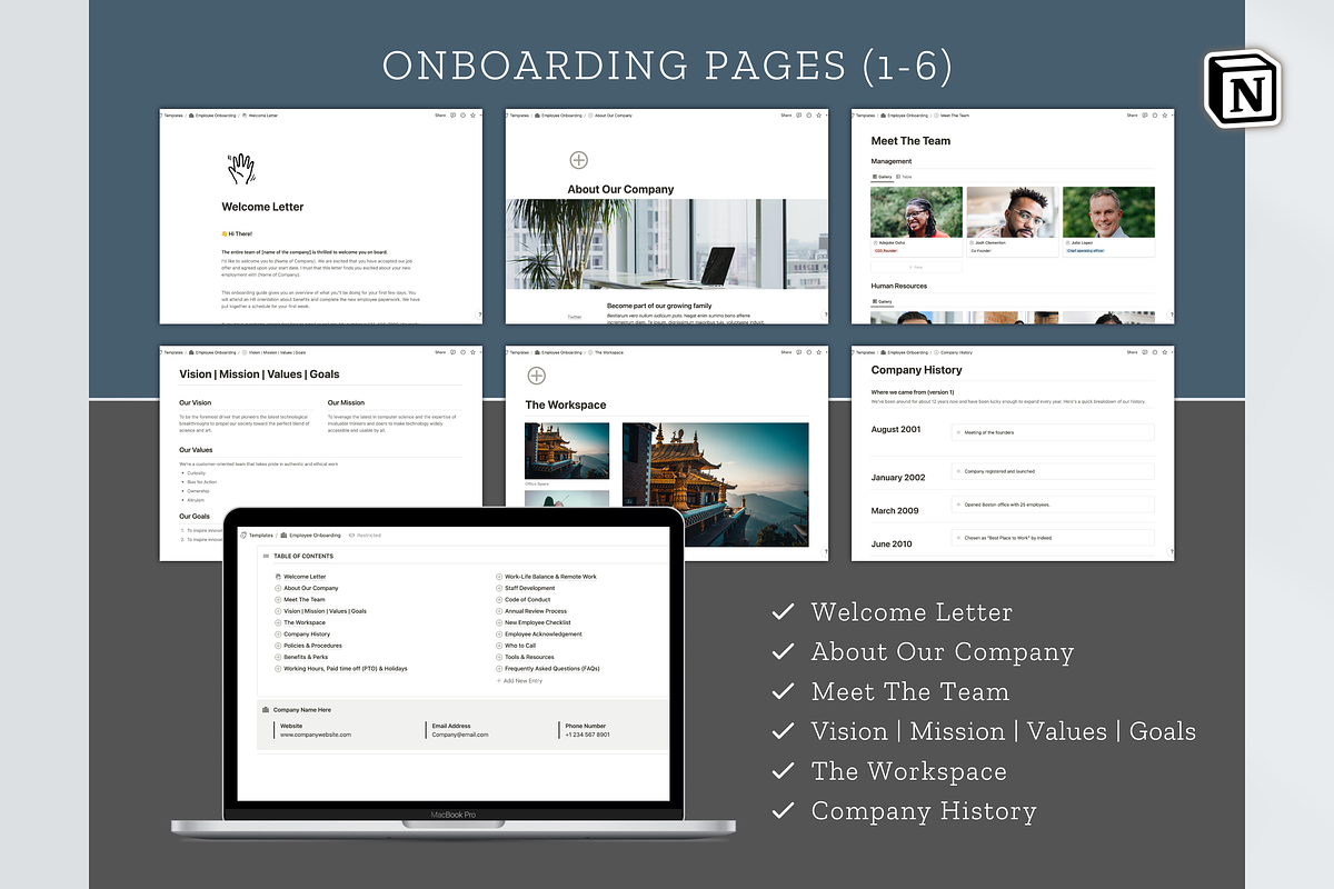 Notion Employee Handbook Template, an App Template by Designs by Darowan (Photo 5 of 10)