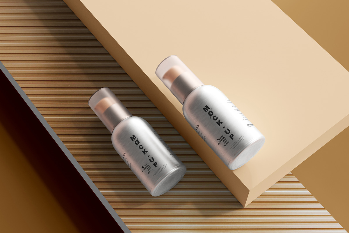 Aluminum Cosmetic Mockup Bundle, a Cups & Container Mockup by pmvch (Photo 131 of 206)