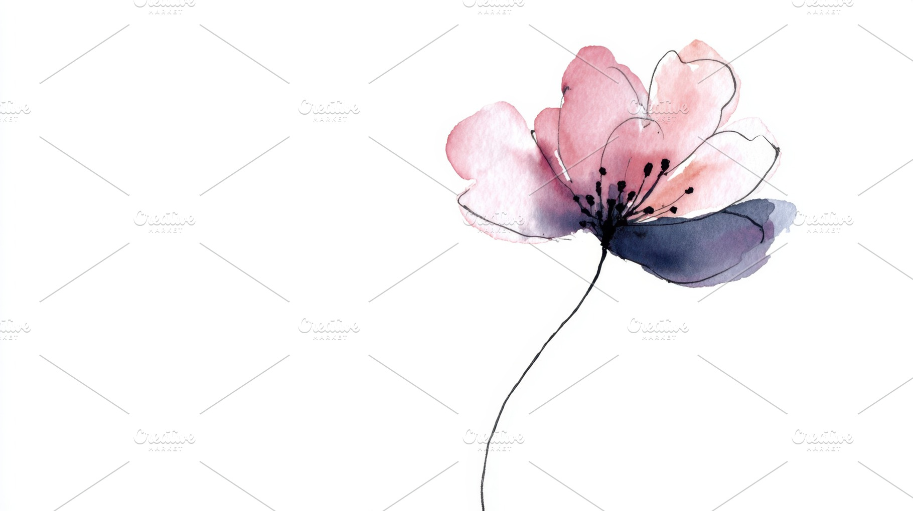 Simple flower with watercolor design, a Photo by Beautiful things