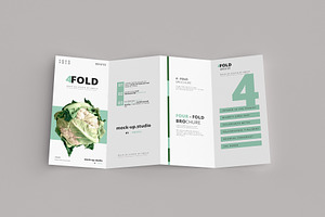 Four-Fold 4 Fold Brochure Mockups