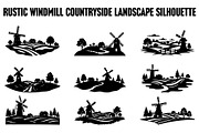 Dutch Windmill Field Set, an Illustration by jahid234 (Thumbnail 1 of 10)
