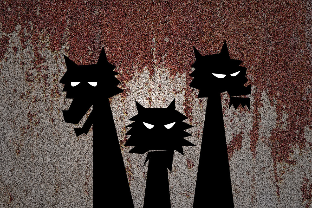 Groovy Wolves, an Illustration by Illustrations & Templates