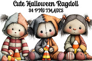 Cute Halloween Ragdoll PNG Clipart, an Illustration by DreamArtGraphic (Thumbnail 1 of 5)