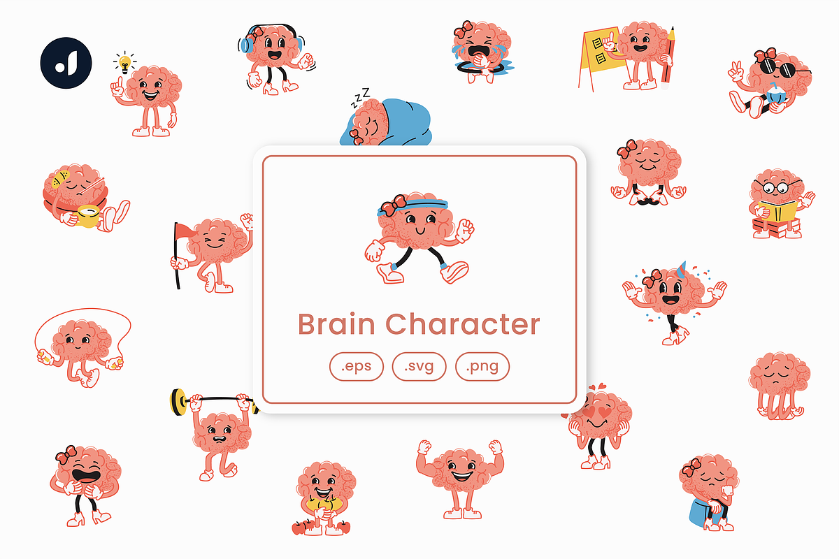 Brain Character Illustration