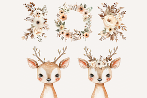 Boho Woodland Animals Clipart