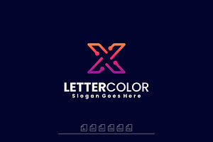 Logo Letter X Gradient Colorful