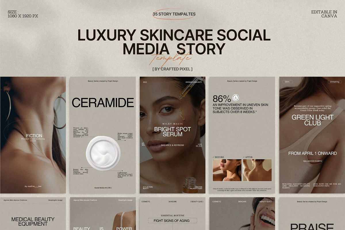 Skincare Stories for Canva Use