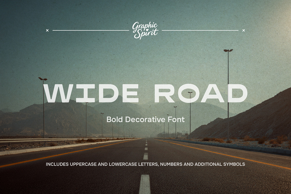 Wide Road Bold Decorative Font, a Font by Graphic Spirit (Photo 1 of 12)
