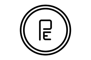 Pe Monogram Black Icon