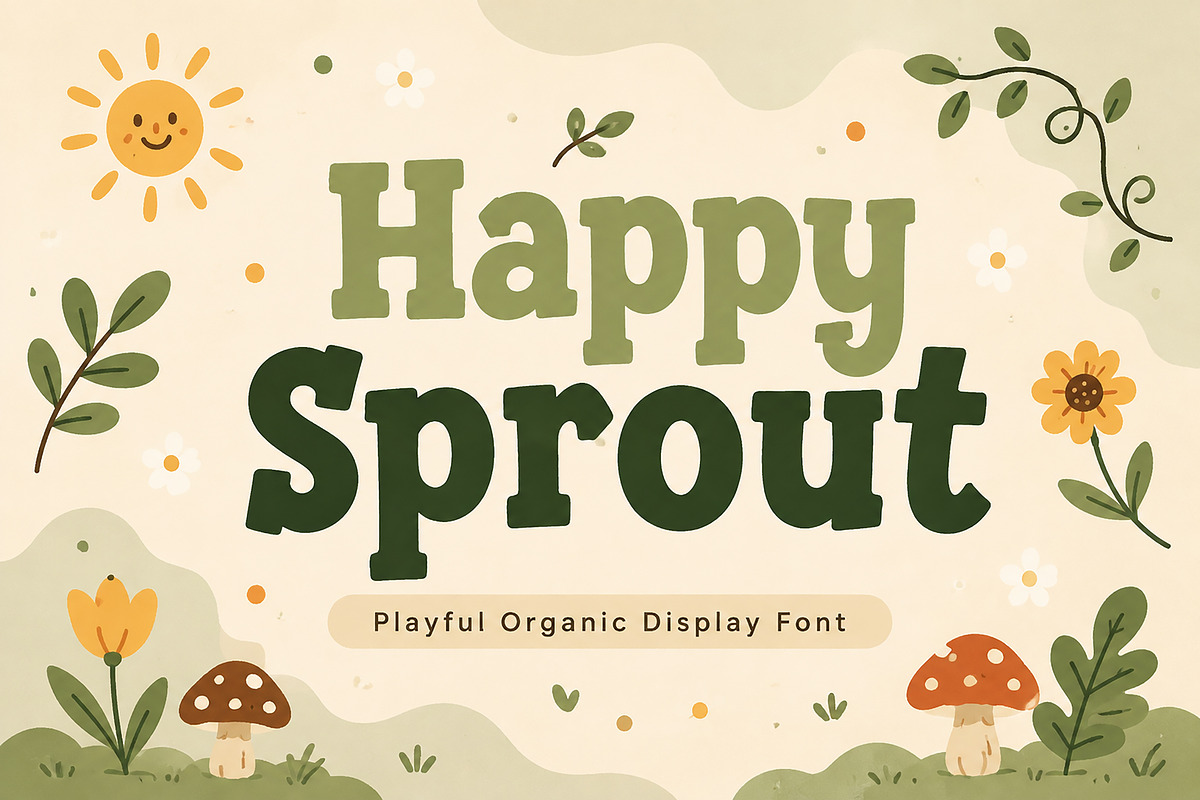 Happy Sprout, a Slab Serif Font by Wow Magic (Photo 1 of 5)