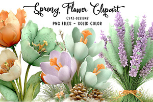 Spring Flower Sublimation Clipart, an Illustration by CreationArt