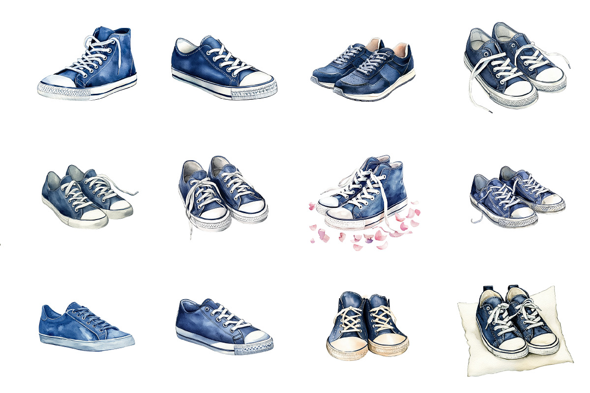 Navy Blue Sneakers Clipart, an Illustration by Design Market (Photo 2 of 3)
