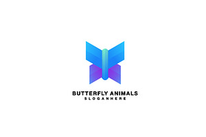 Butterfly Logo Gradient Colorful