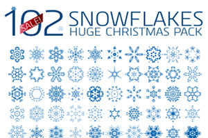 102 abstract Christmas snowflakes, a Graphic by antishock