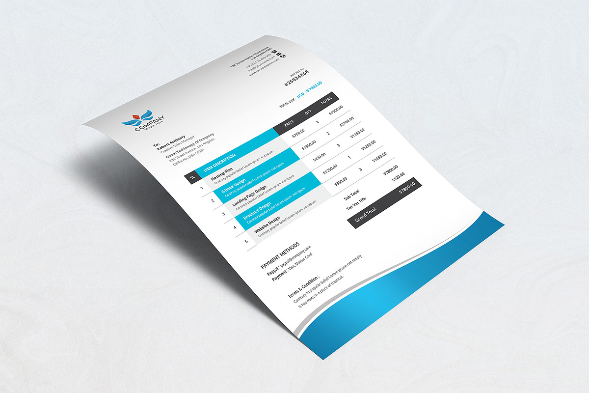 Canva Invoice, a Stationery Template by DesignDevisers (Photo 3 of 9)
