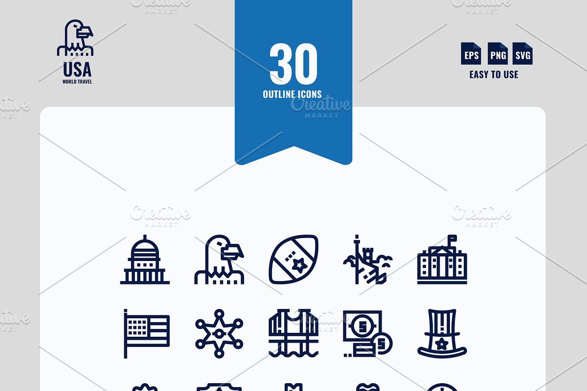 USA (United States) 90 Icons, an Icon by Foxyard studio (Photo 2 of 4)