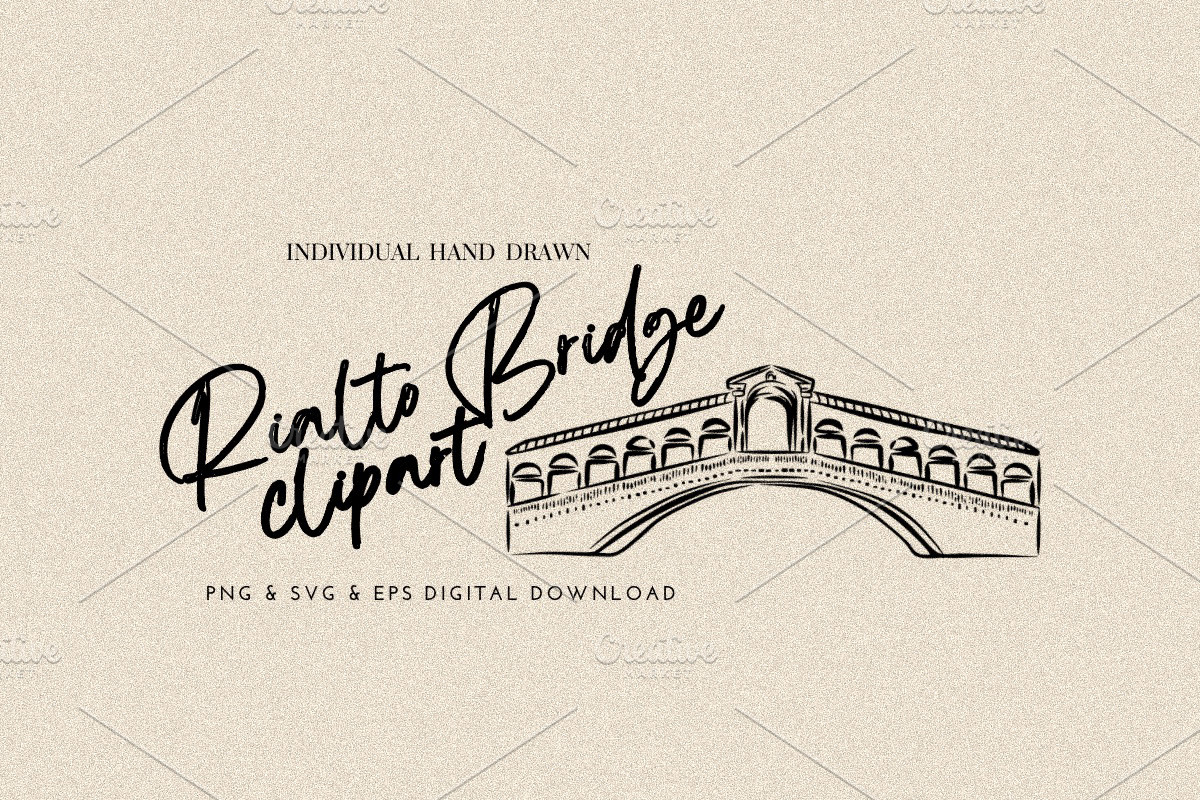 Rialto Bridge Venice Italy Canal, an Object Illustration by CraftingOnSunday (Photo 1 of 3)