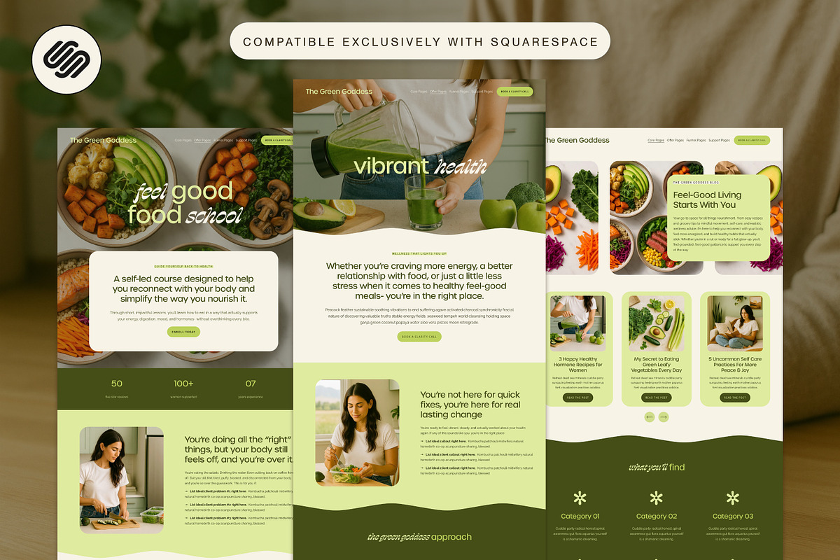 Health & Wellness Website Template, a Squarespace Template by Glo Design Studio (Photo 3 of 11)