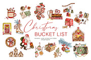 Christmas Bucket List Clipart, an Object Graphic by ArtPavo (Thumbnail 1 of 10)