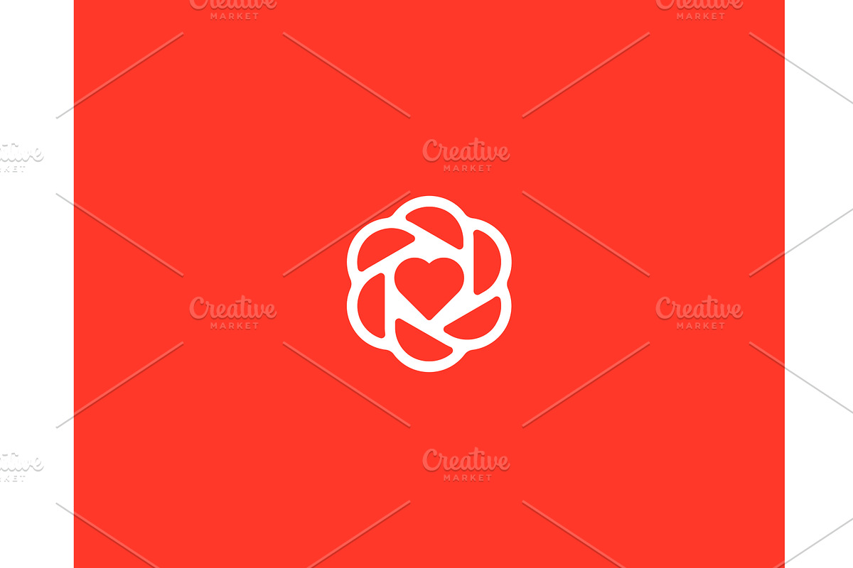 A heart logo in negative space, an Illustration by Bureau