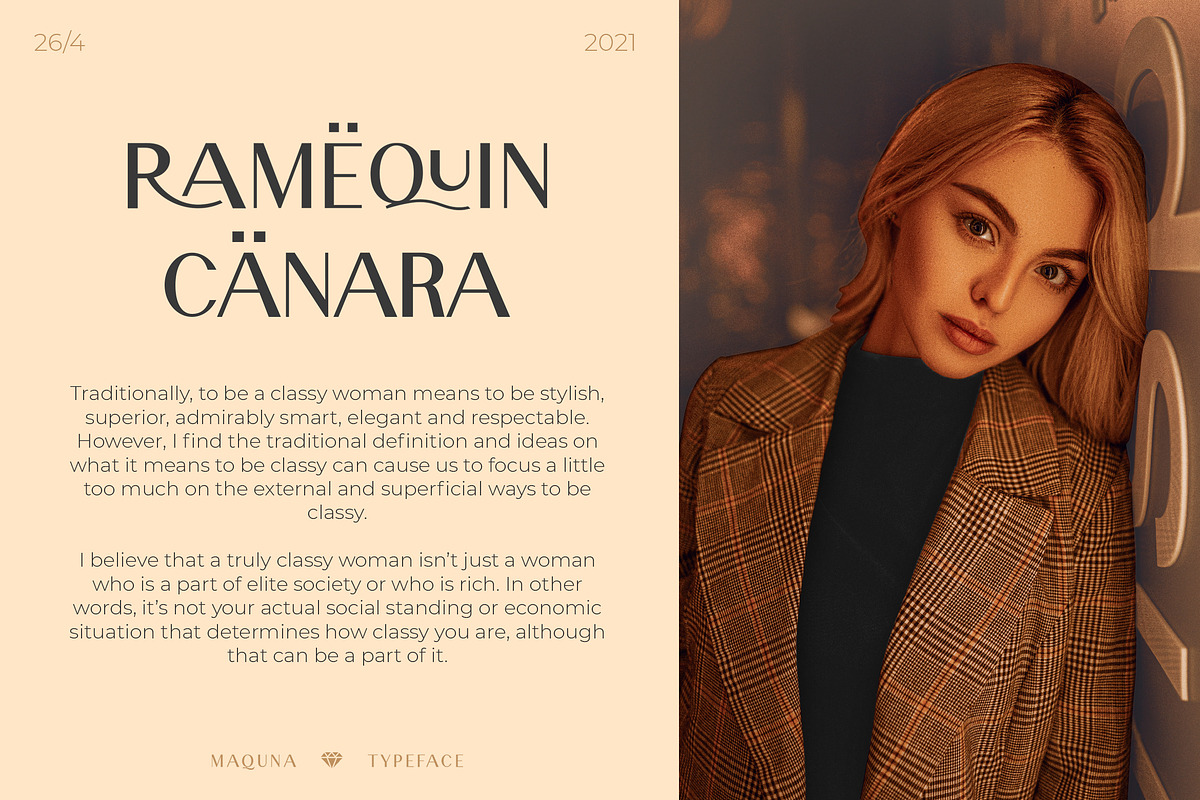 Maquna - Stylish Sans Serif Typeface, a Sans Serif Font by CCS Type (Photo 5 of 18)