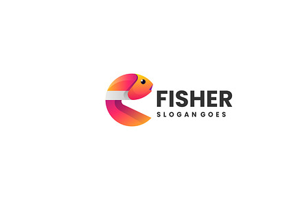 Logo Fisher Gradient Colorful Style