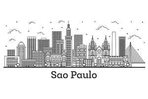 Outline Sao Paulo Brazil City.