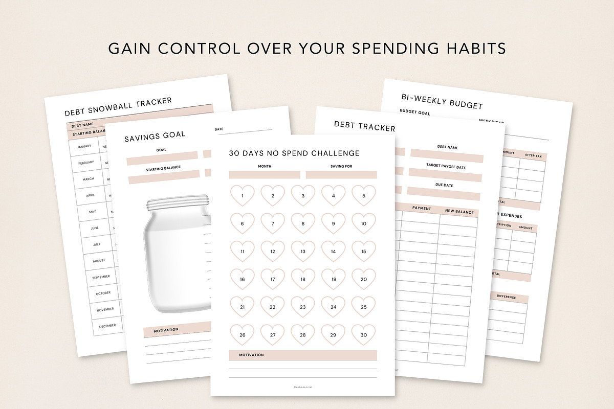 Budget Planner Bundle for Canva, a Templates & Theme by DeeBeeDesign (Photo 2 of 11)