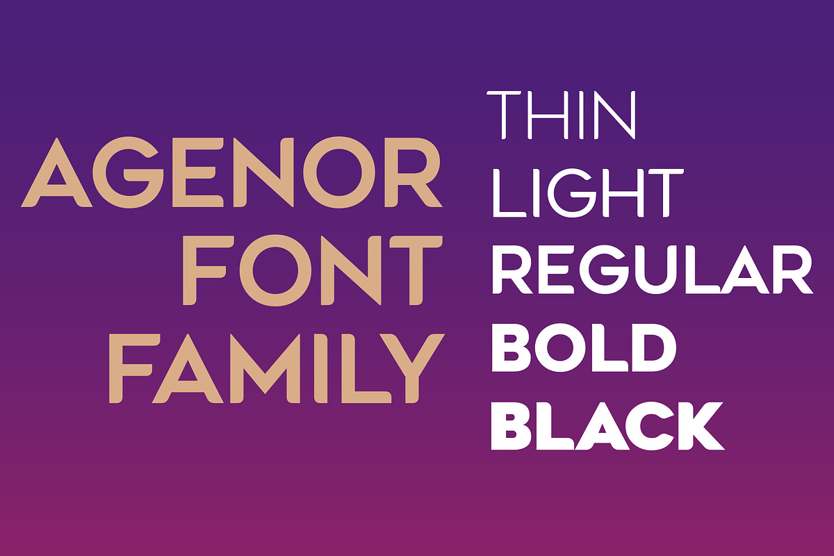 Agenor Font Family, a Sans Serif Font by Graphite_Studios (Photo 4 of 7)