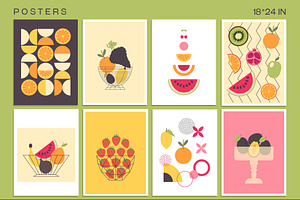 Geometric Retro Fruit Poster Creator