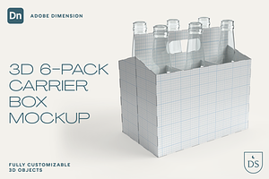 3D 6-Pack Carrier Mockup