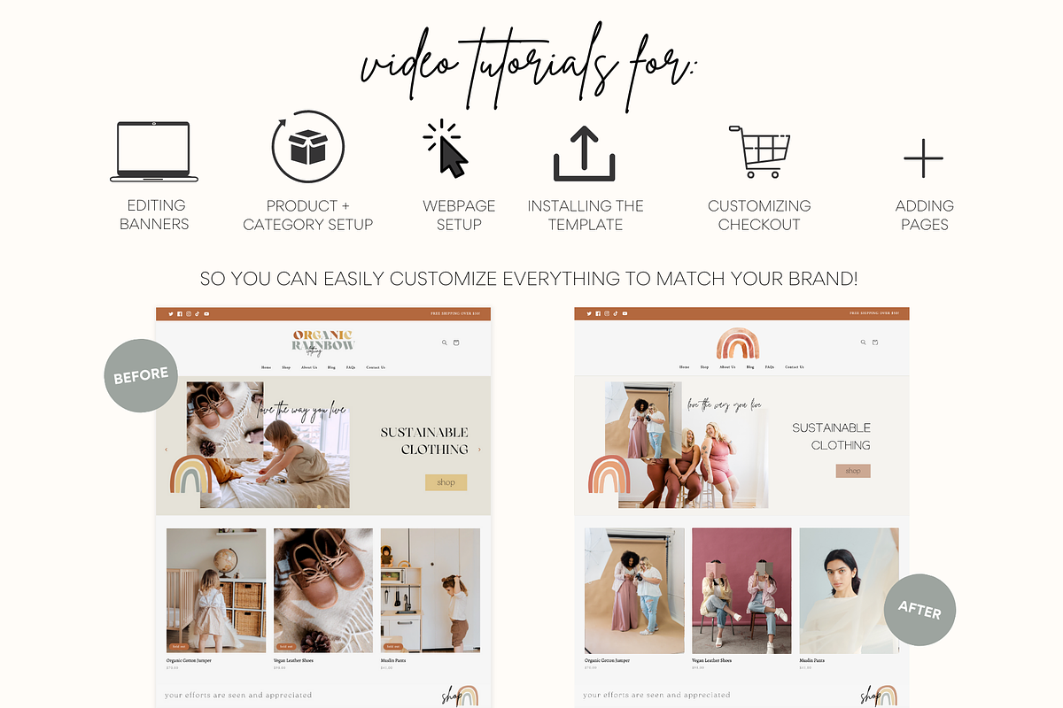 Shopify Theme Bundle | Boho Rainbow, a Templates & Theme by Easy Website Themes (Photo 9 of 10)