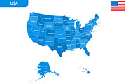 Detailed map of the USA, an Illustration by Vector Shop (Thumbnail 1 of 5)