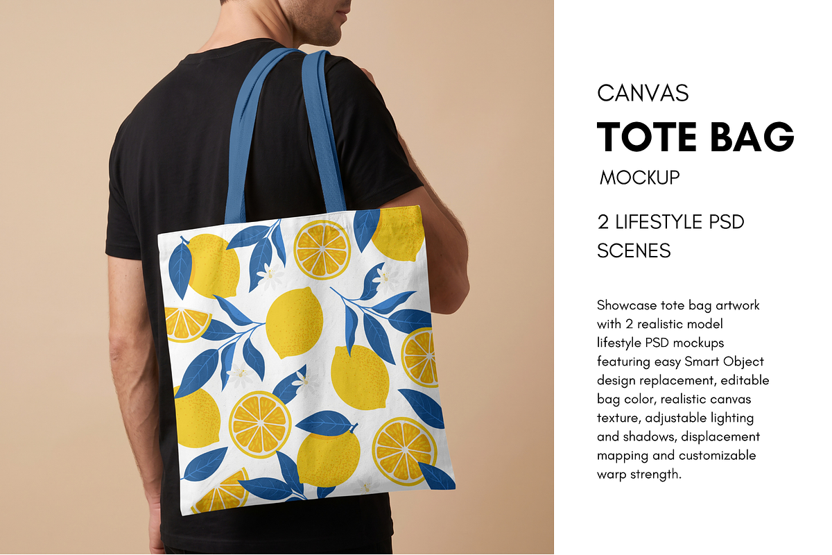 Canvas Tote Bag Model Mockup Bundle, a Merchandise Mockup by Pixel Foundry (Photo 1 of 6)