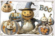Quirky Halloween Pumpkin Clipart Kit, a Decorative Illustration by Area (Thumbnail 5 of 17)