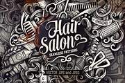 Hairstyle Graphic Doodle Patterns, a Pattern Graphic by BALABOLKA (Thumbnail 1 of 6)