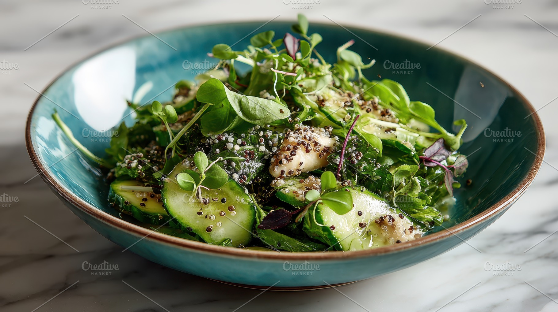 Refreshing Quinoa Cucumber Salad Gre, a Photo by Pixeness Studio