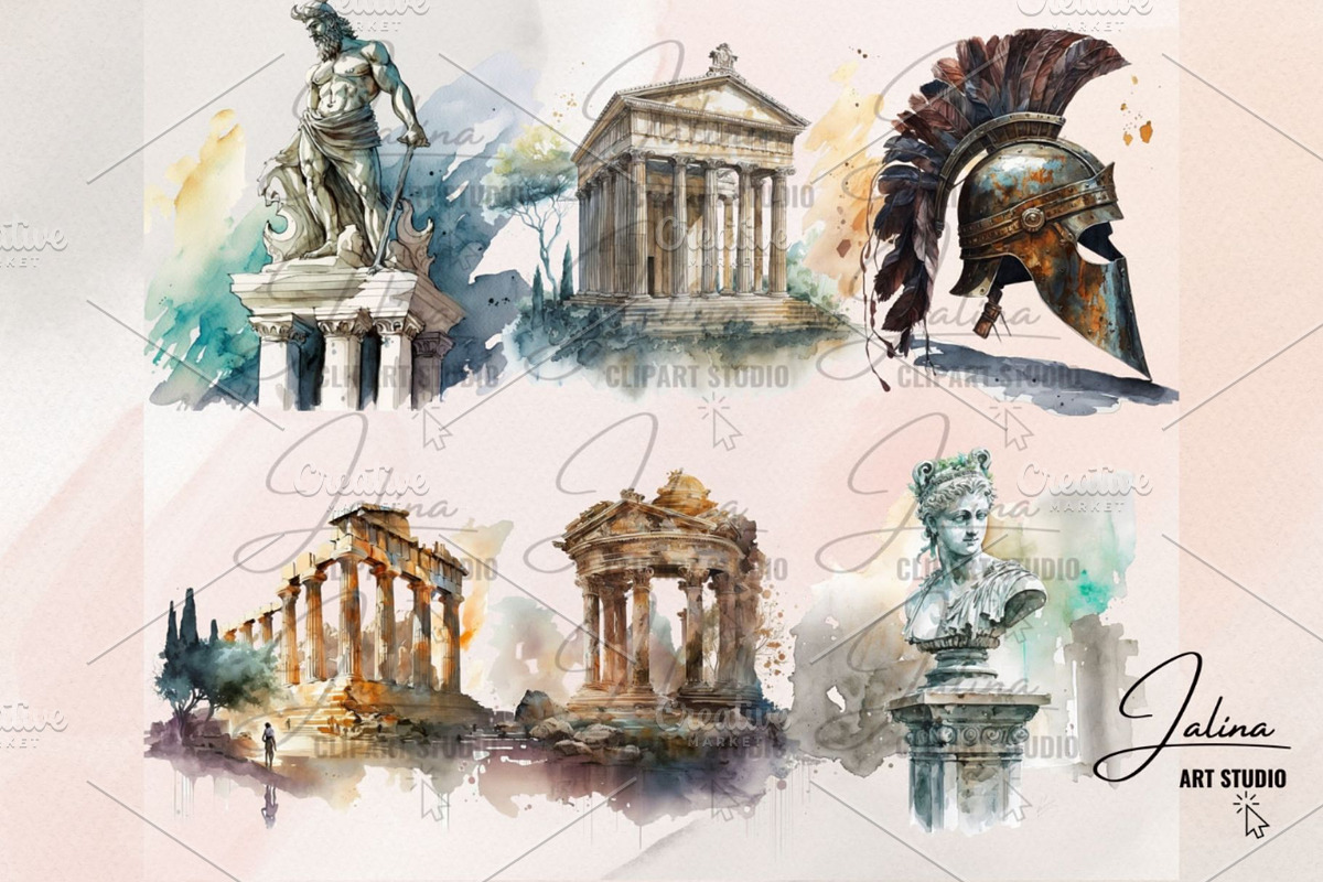Greek Mythology Clipart PNG Bundle, an Illustration by Jalina Clipart Studio (Photo 9 of 9)