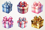 Christmas Presents & Wrapping Clipar, an Illustration by RobertsArt (Thumbnail 6 of 7)