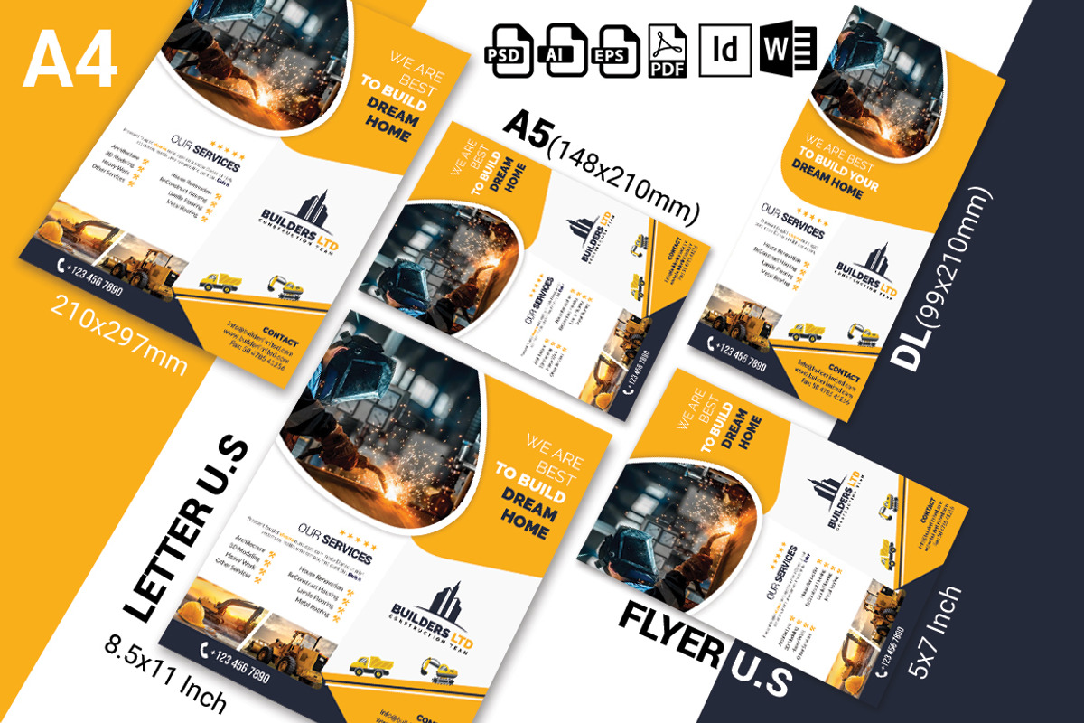 10 Construction Flyer Bundle 90% OFF, a Flyer Template by Imagine Design Studio (Photo 14 of 22)