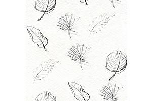 Black and white graphic tropical