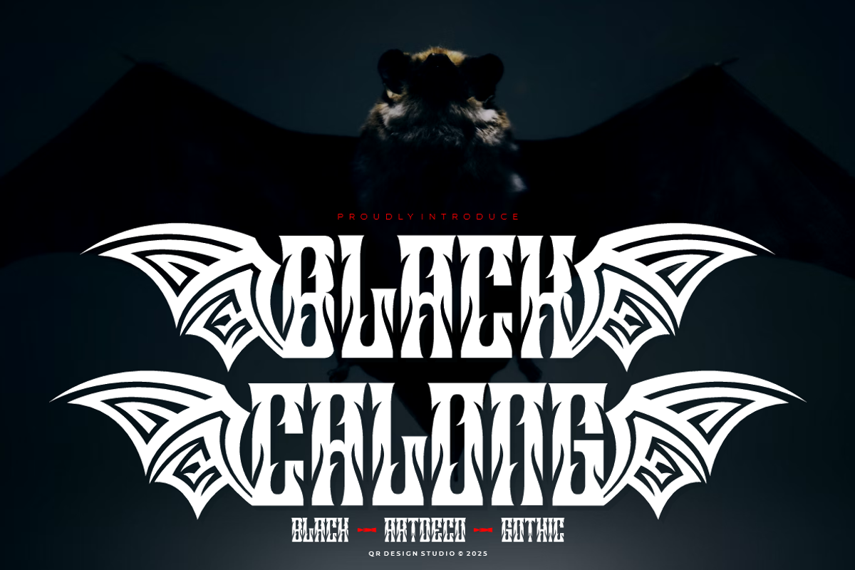 Black Calong - Artdeco Font, a Blackletter Font by QR Design Studio (Photo 1 of 8)