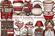Coffee & Reading Moments Clipart, a Seasonal Illustration by Designworld (Thumbnail 1 of 9)